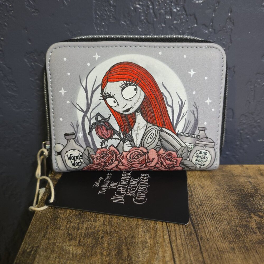 Loungefly Nightmare Before Christmas Wallet Sally Cauldron Floral Zip Around NBC